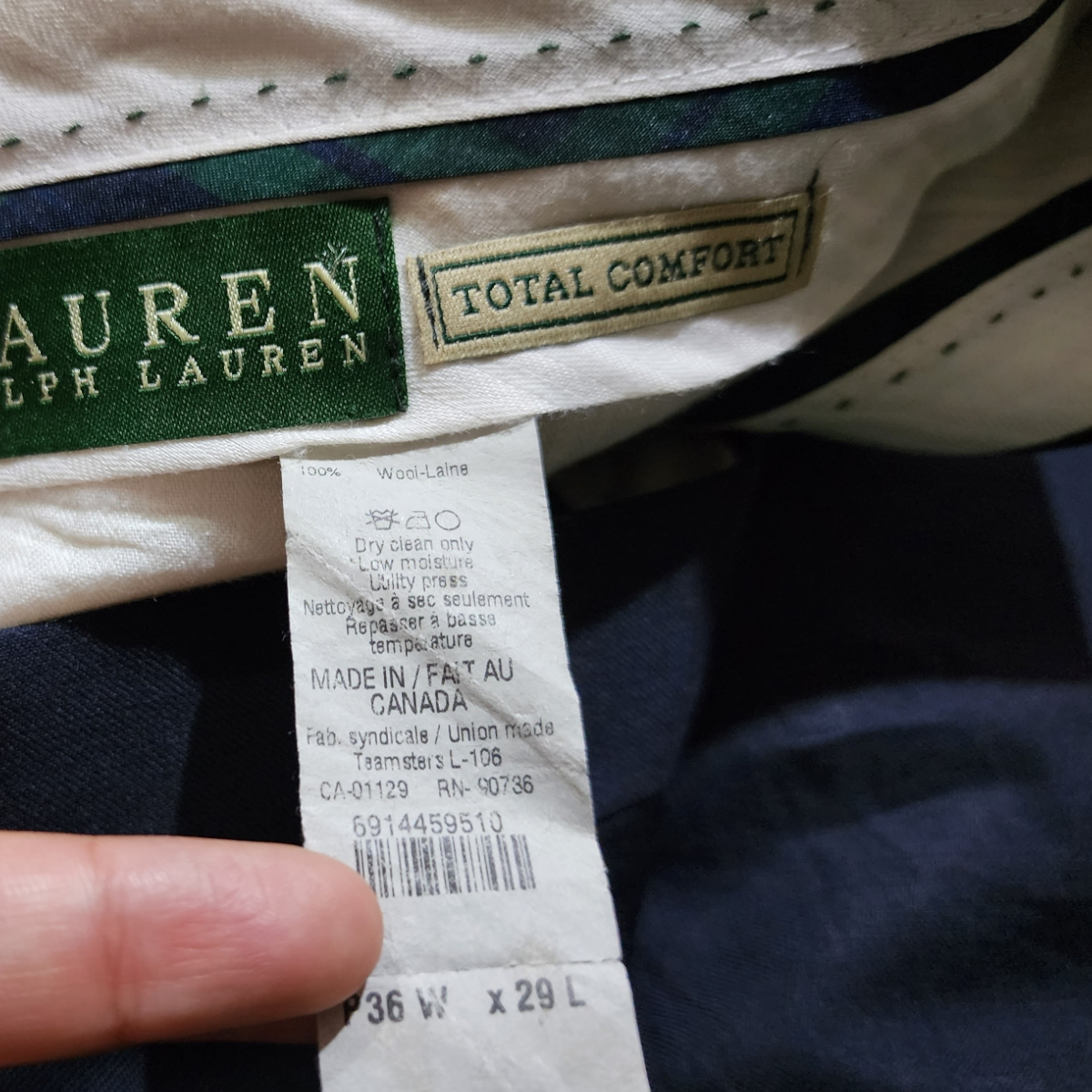 Pantalon De Vestir Ralph Lauren 36x29 Total Comfort Azu