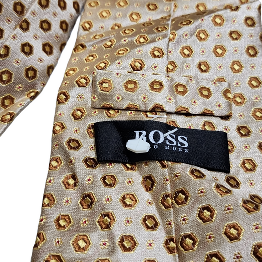 Corbata Hugo Boss Seda Cafe Figuras