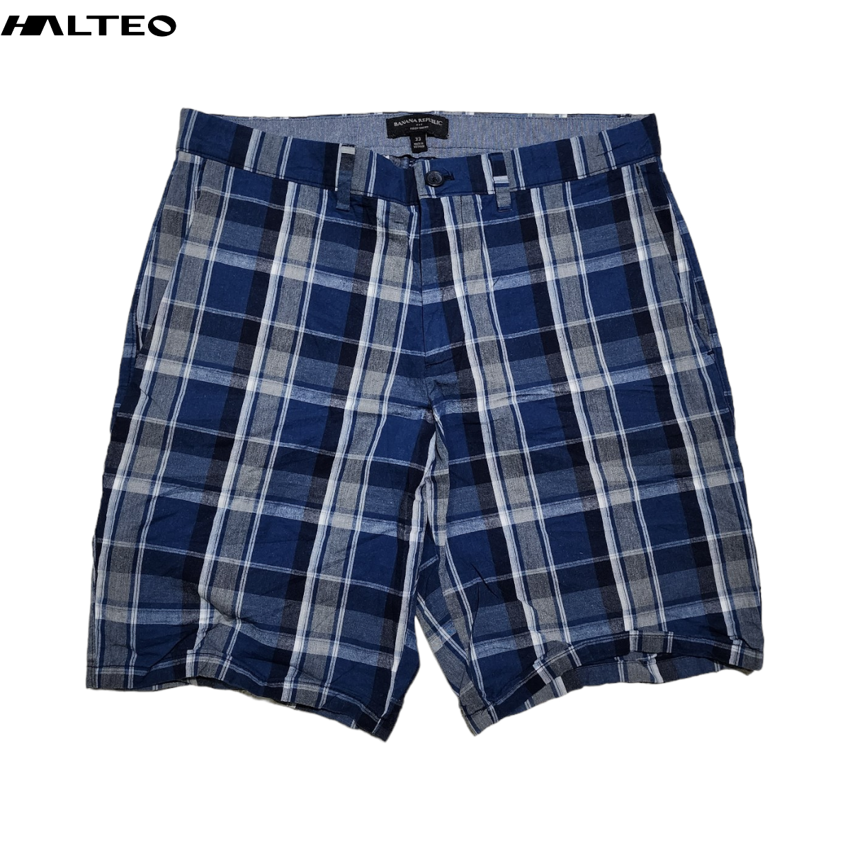 Bermuda Banana Republic Talla 33 Aiden Fit Cuadros Azul