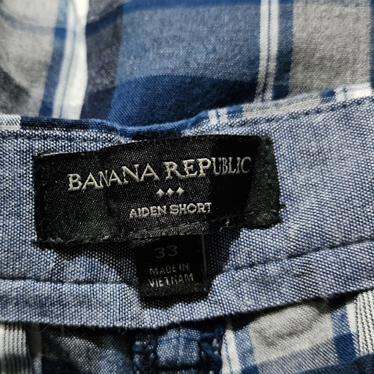 Bermuda Banana Republic Talla 33 Aiden Fit Cuadros Azul