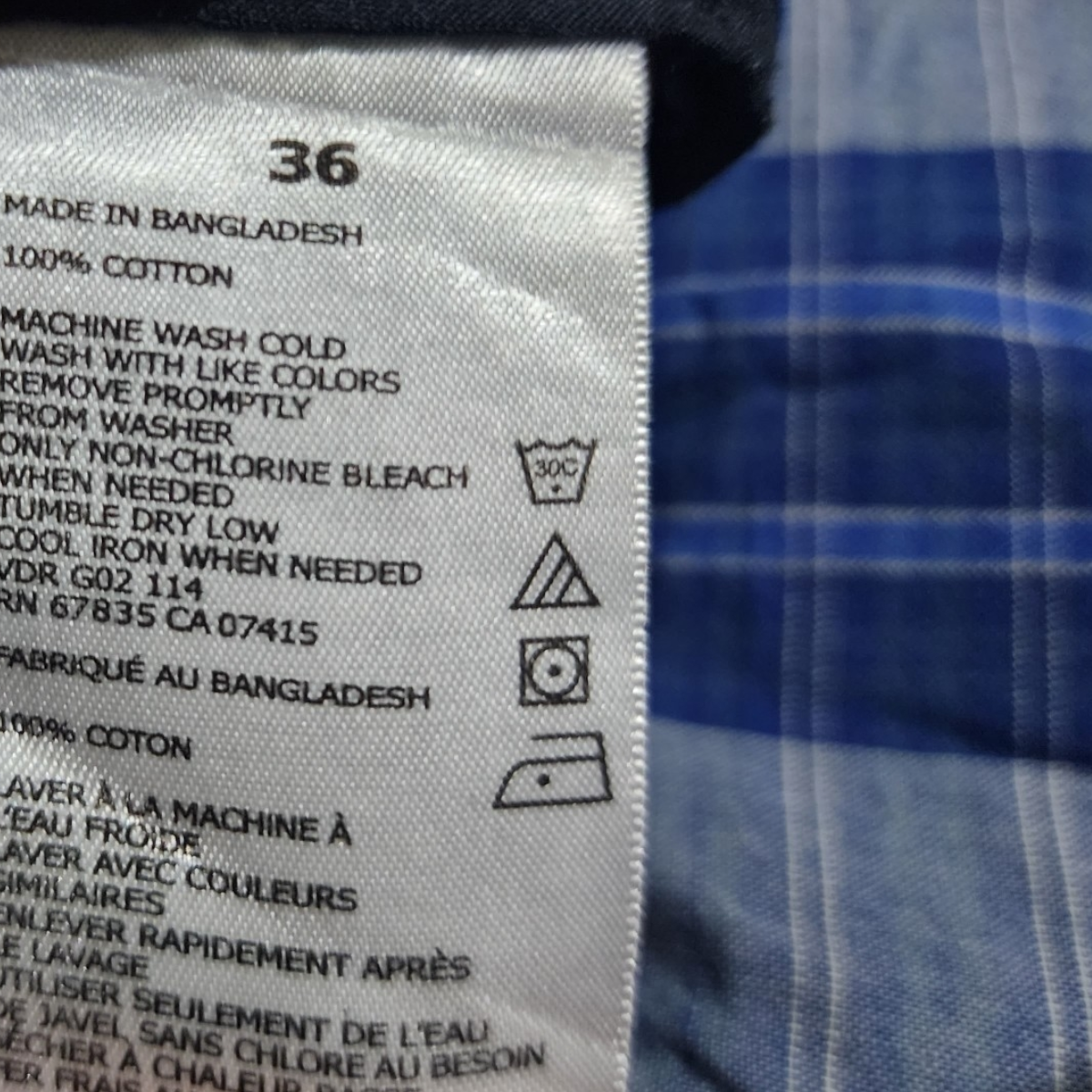 Bermuda Nautica Talla 36 Azul Cuadros