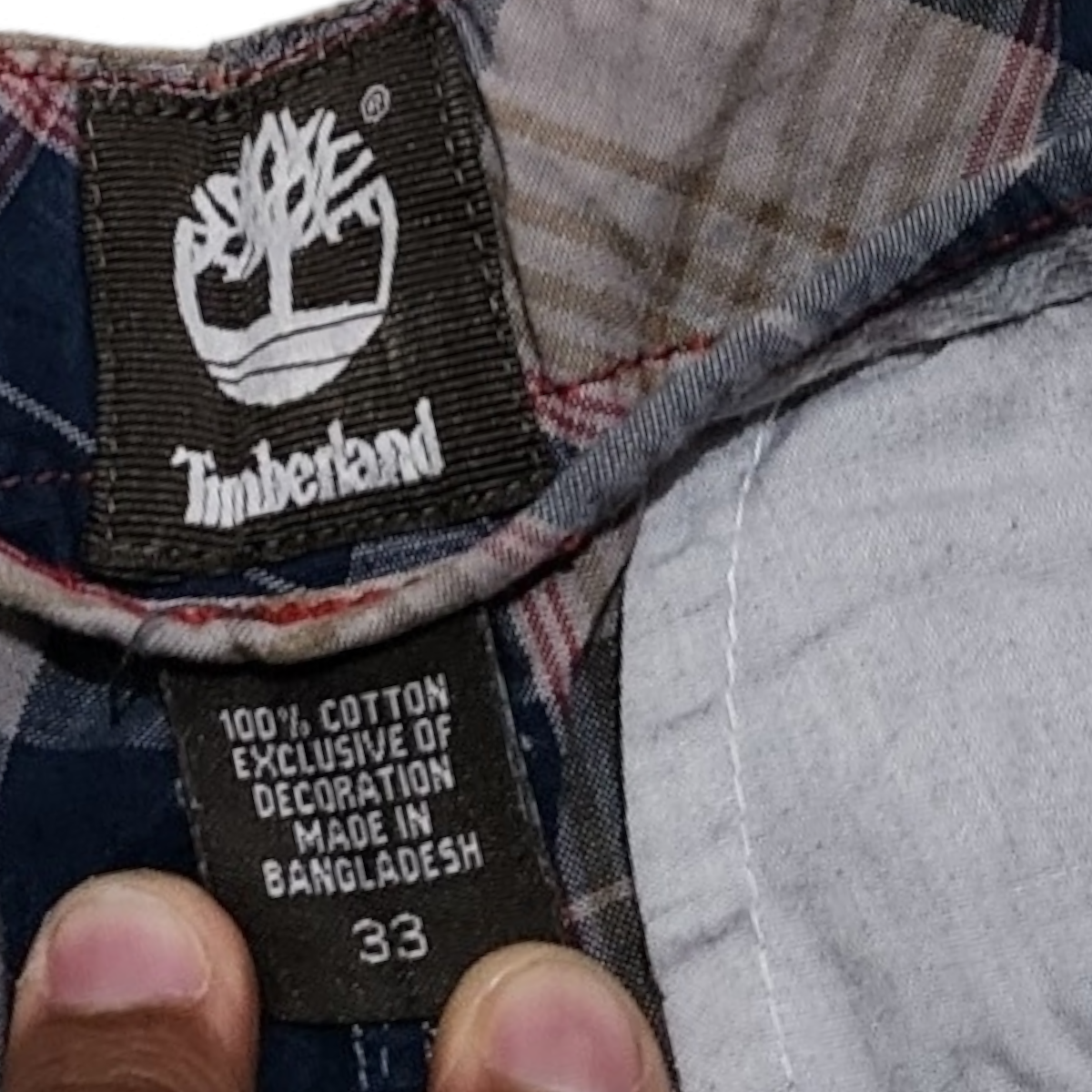 Bermuda Timberland Talla 33 Cuadros Café Y Azul