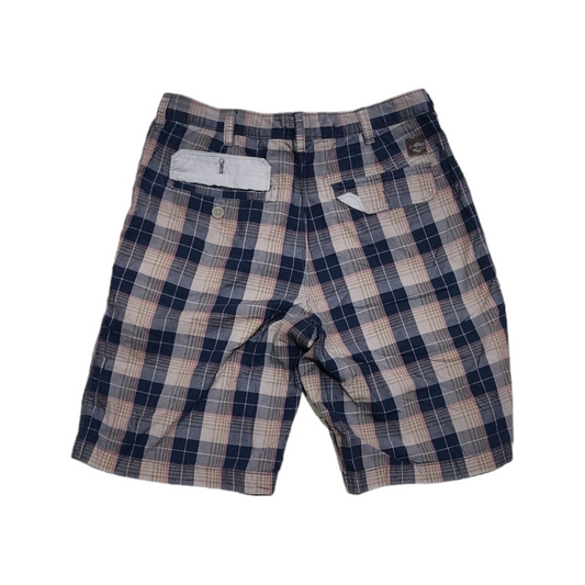 Bermuda Timberland Talla 33 Cuadros Café Y Azul