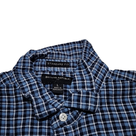 Camisa Banana Republic Grande L Azul Cuadros Standard Fit