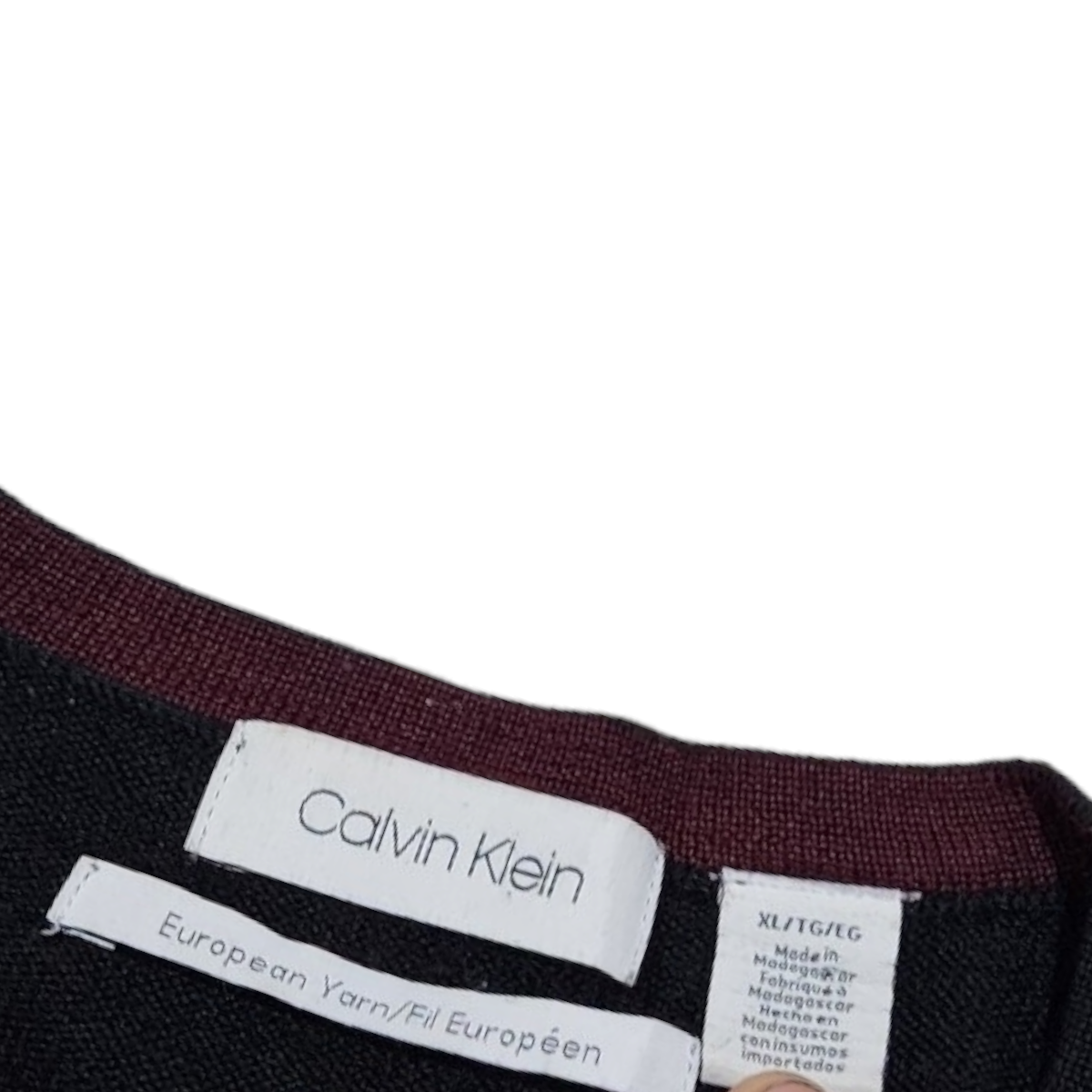 Sueter Calvin Klein Xgrande Xl Vino Y Negro