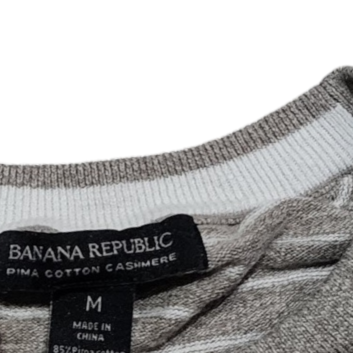 Sueter Banana Republic Grande L Café Lineas Blancas