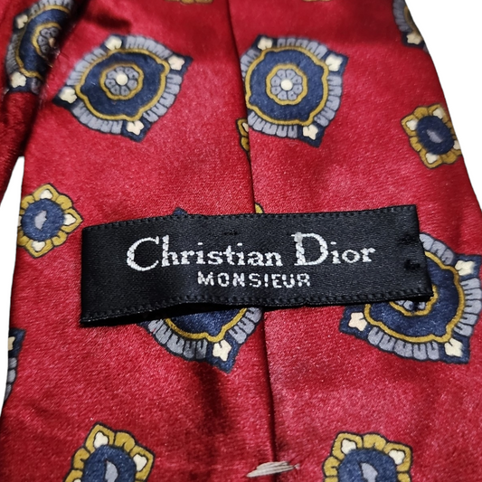 Corbata Christian Dior Roja Figuras