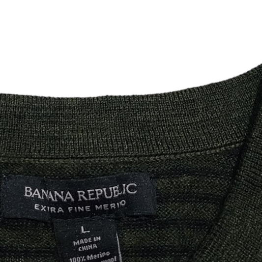 Sueter Banana Republic Grande L Verde Lineas