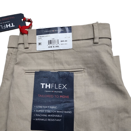 Pantalon Tommy Hilfiger 36x30 Café Claro Recto Stretch