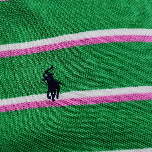 Playera Polo Ralph Lauren Adolescente Xl 18-20 Verde Lineas