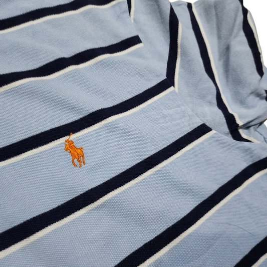 Playera Polo Ralph Lauren Mediana M Azul Lineas Azules