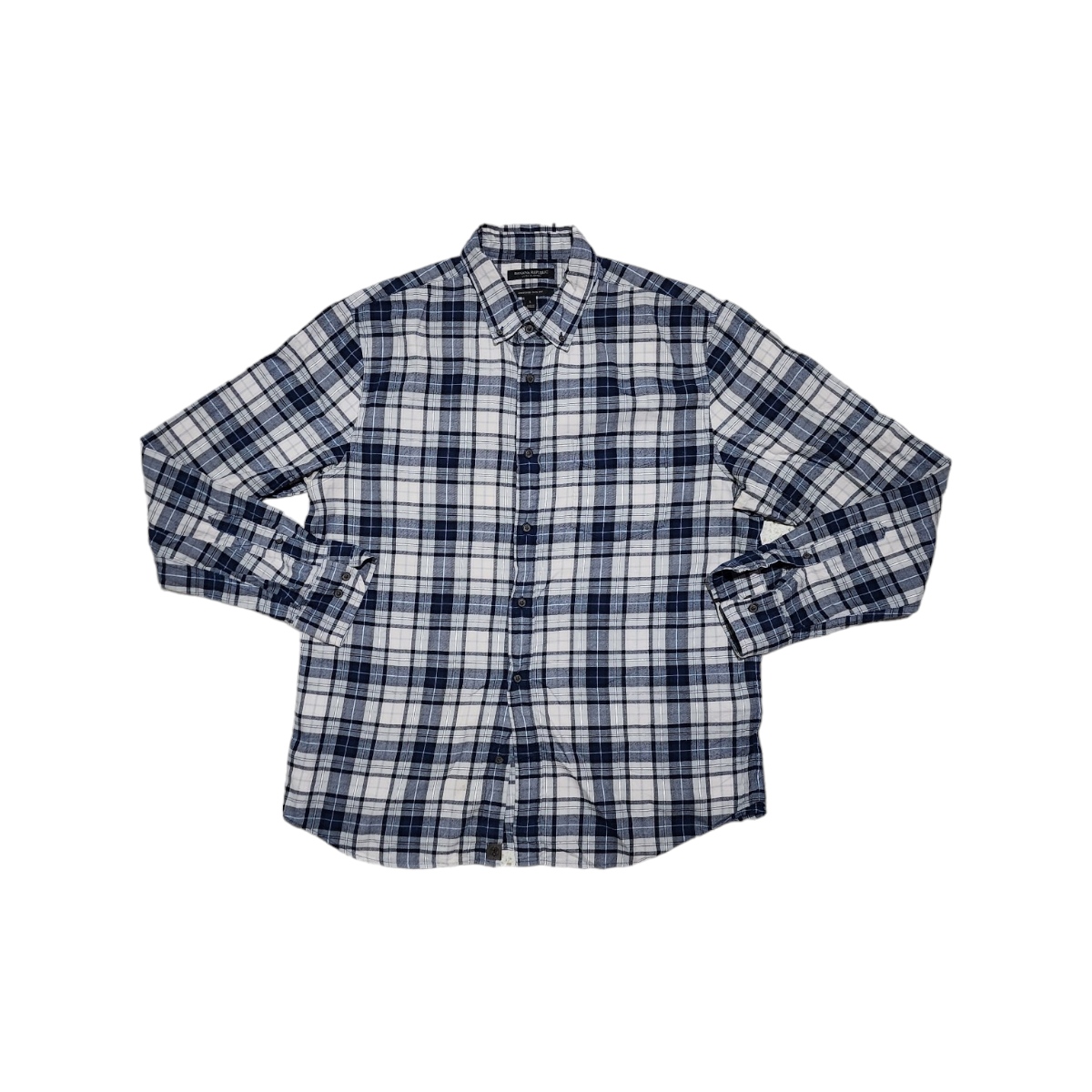 Camisa Banana Republic Grande L Untucked Slimfit Cuadro Azul
