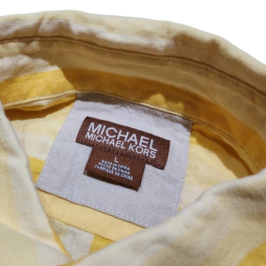 Camisa Michael Kors Grande L Amarillo Lineas