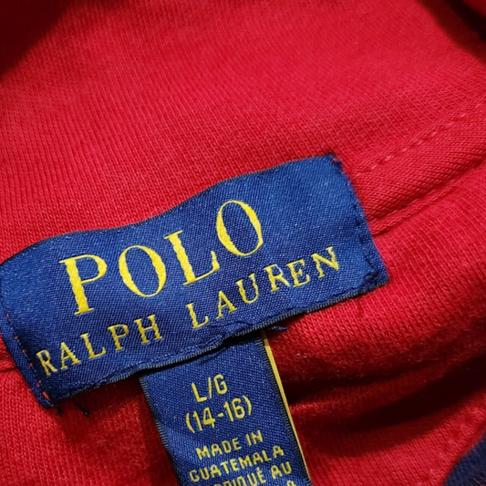 Sueter Ralph Lauren Adolescente L 14-16 Rojo Lineas