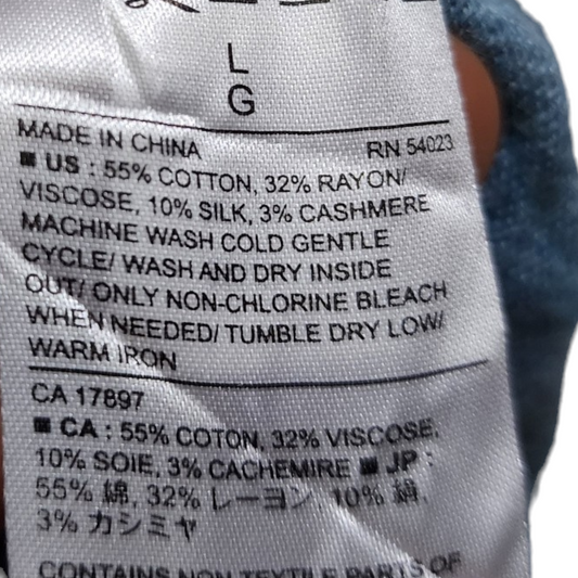 Sueter Banana Republic Grande L Azul Premium Luxe Yarn