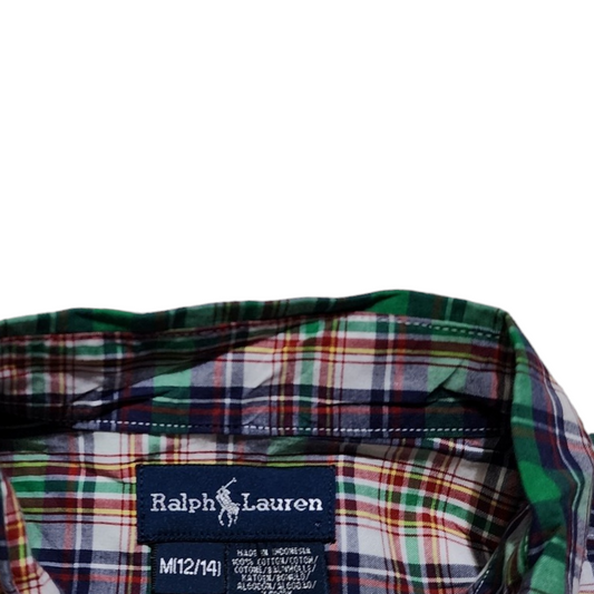 Camisa Manga Corta Ralph Lauren Adolescente M 12-14 Cuadros