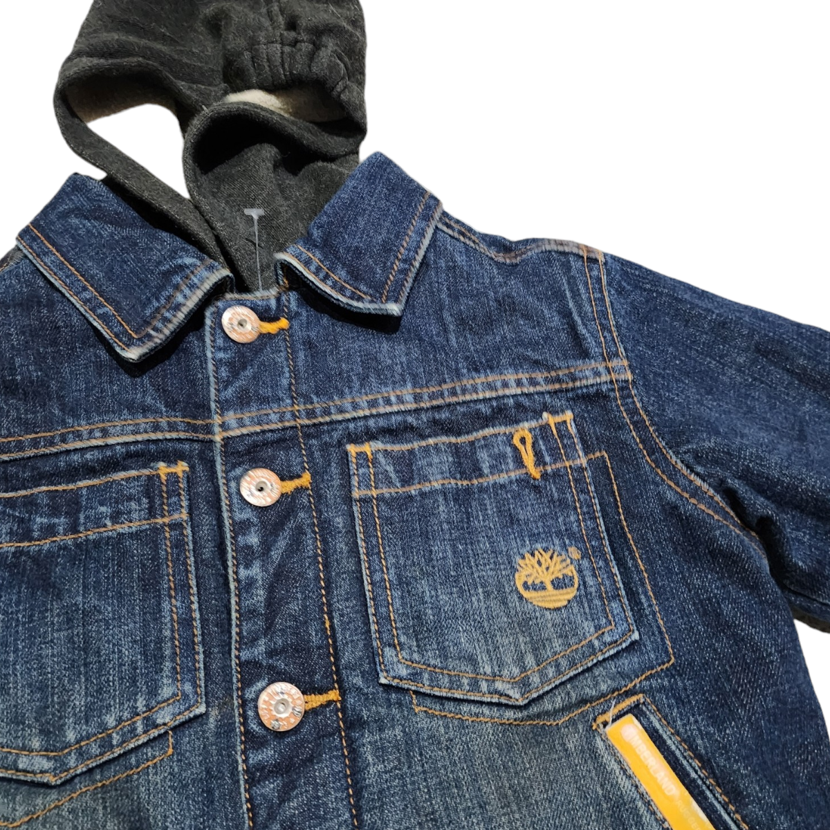 Chamarra Mezclilla Timberland 3t Azul Con Gorro