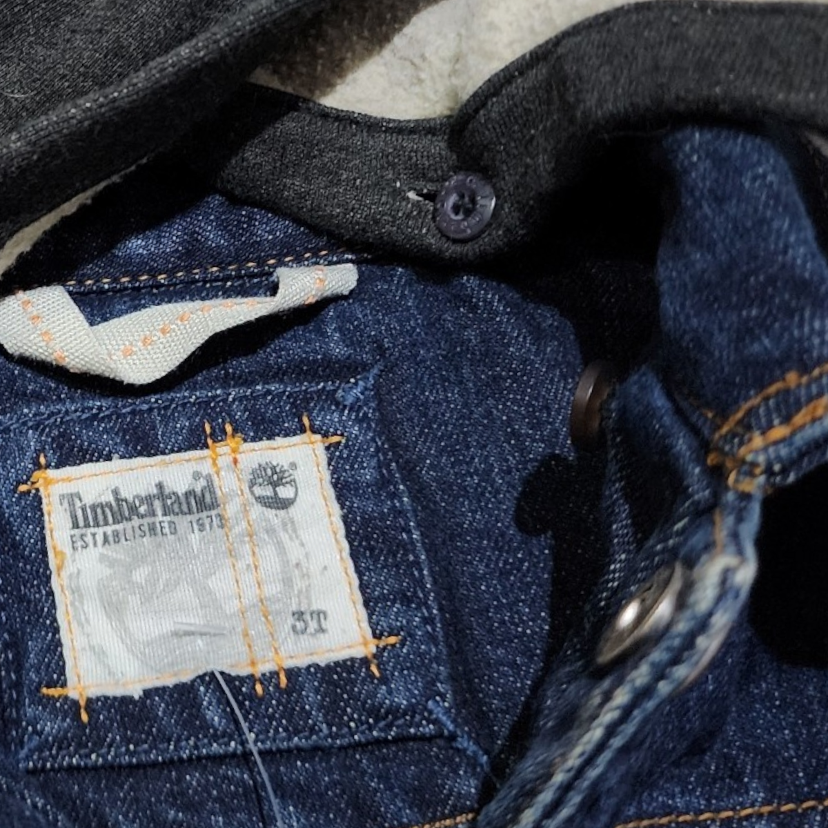Chamarra Mezclilla Timberland 3t Azul Con Gorro