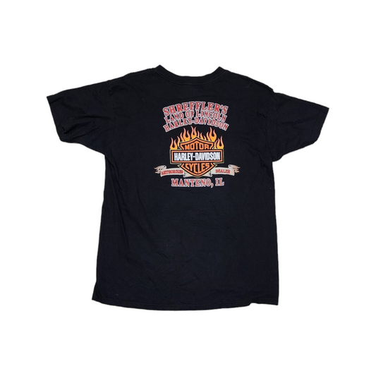 Playera Harley Davidson Xgrande Xl Negro Manteno, Il Bandera