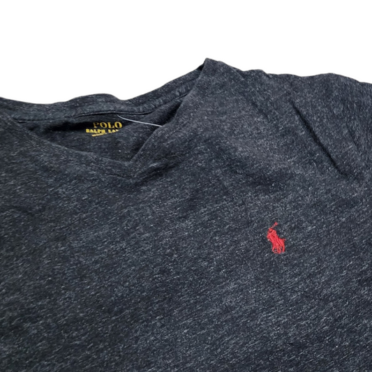Playera Ralph Lauren Chico S Gris Pony Rojo