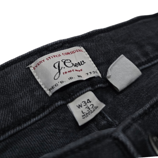 Pantalon J.crew 34x32 Skinny Negro Deslavado