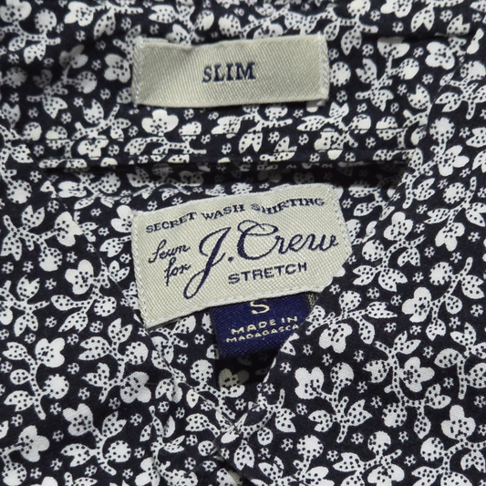 Camisa J.crew Chico S Slimfit Azul Flores