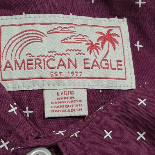 Camisa Manga Corta American Eagle Grande L Vino