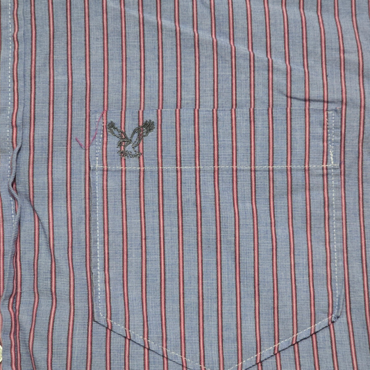 Camisa American Eagle Mediana M Athletic Fit Líneas Rojo