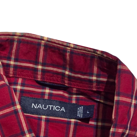 Camisa Nautica Grande L Cuadro Rojo