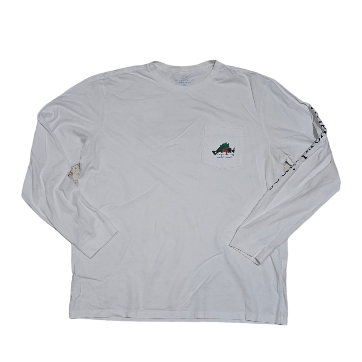 Playera Manga Larga Vineyard Vines Xgrande Xl Blanca navidad