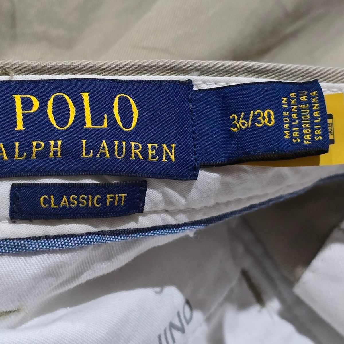 Pantalon Polo Ralph Lauren 36x30 Classic Fit Café Código Qr