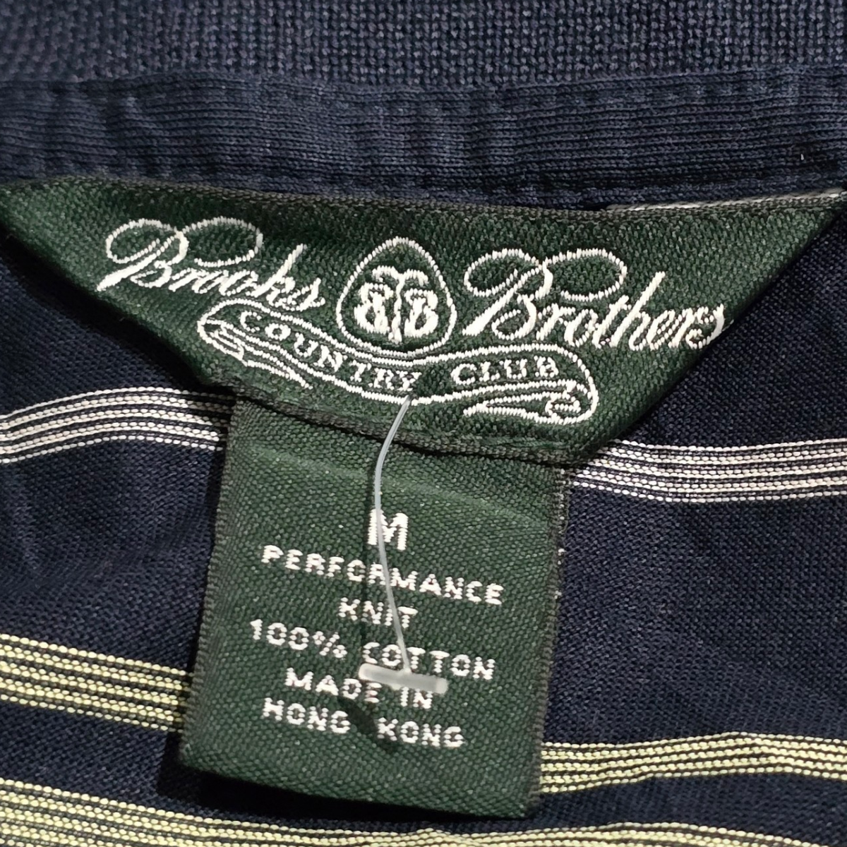 Playera Polo Brooks Brothers Mediana M Azul Lineas Verde