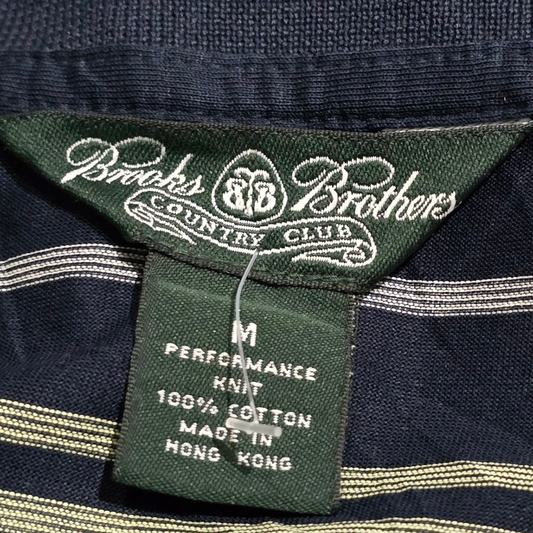 Playera Polo Brooks Brothers Mediana M Azul Lineas Verde