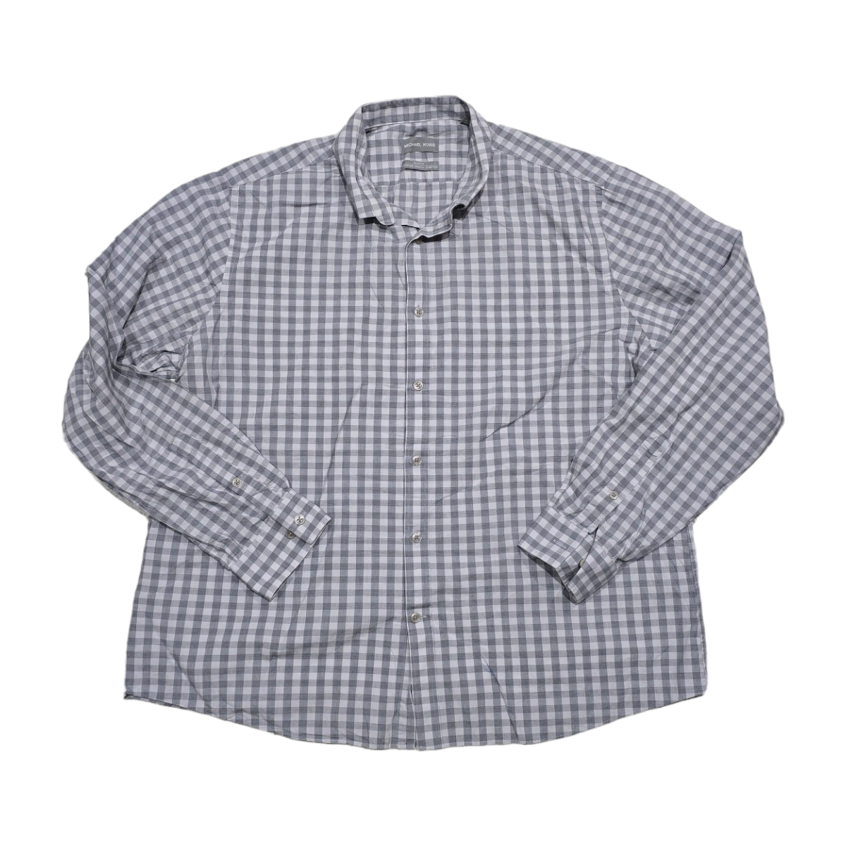 Camisa Michael Kors Xgrande Slimfit Gris Cuadros