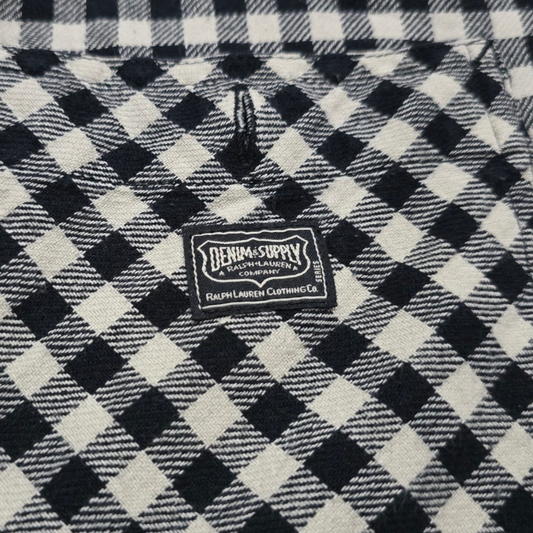 Camisa Ralph Lauren Grande L Regular Cuadro Negro Y Blanco