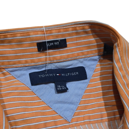 Camisa Tommy Hilfiger Mediana 15 1/2 32-33 Slimfit Naranja