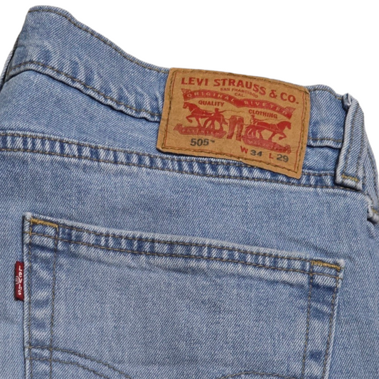 Pantalon Levis 505 36x29 Recto Azul Claro