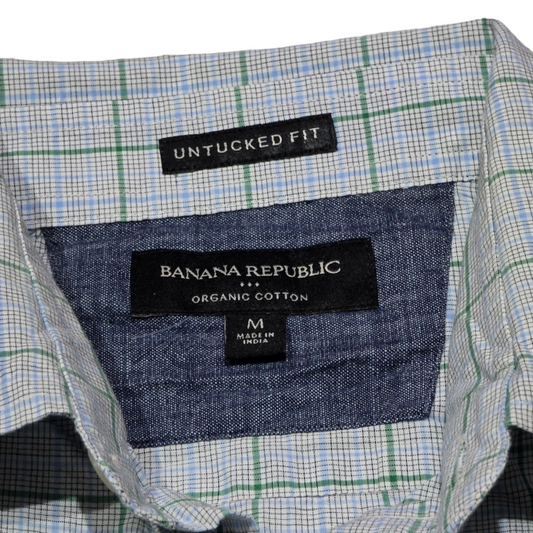 Camisa Banana Republic Mediana M Cuadro Azul Y Verde