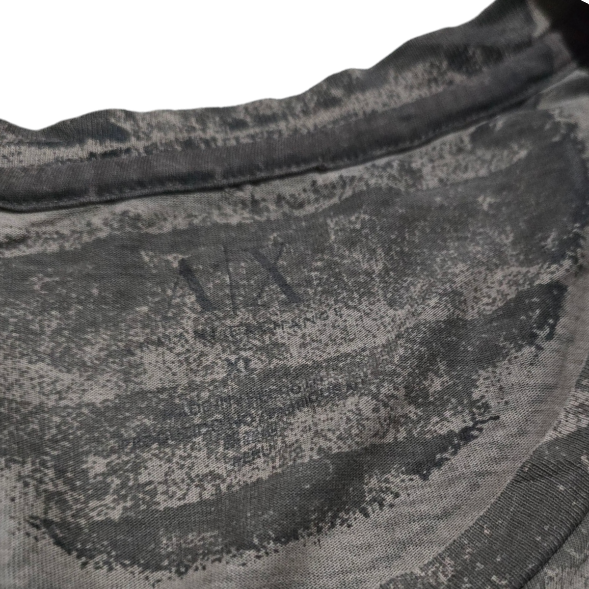 Playera Armani Exchange Xgrande Xl cafe lineas
