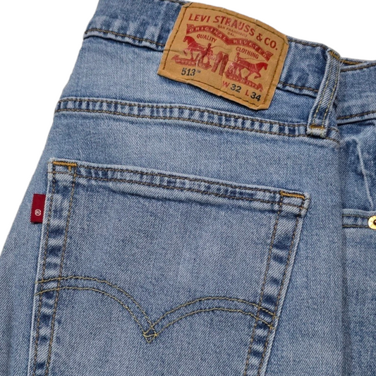 Pantalon Levis 513 32x34 Recto Azul Claro
