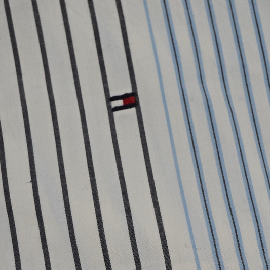 Camisa Tommy Hilfiger Chico S Classic Fit Azul Lineas