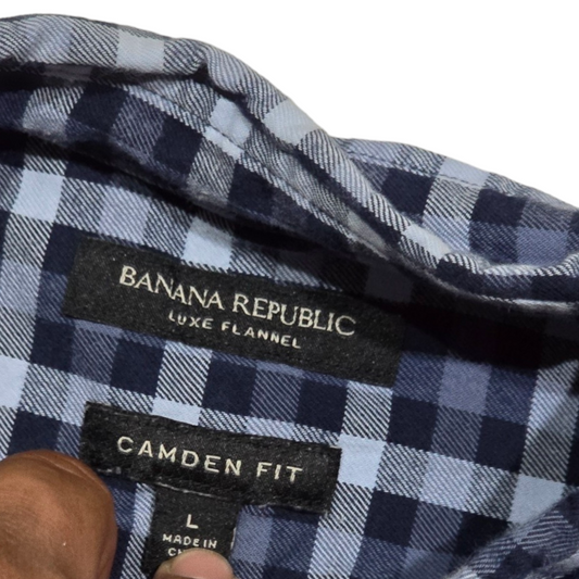 Camisa Banana Republic Grande L Cuadros Azul