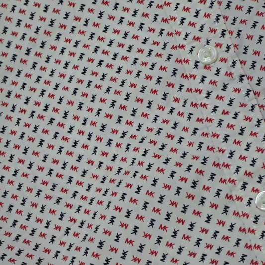 Camisa Michael Kors Grande L Slimfit Blanca Letras