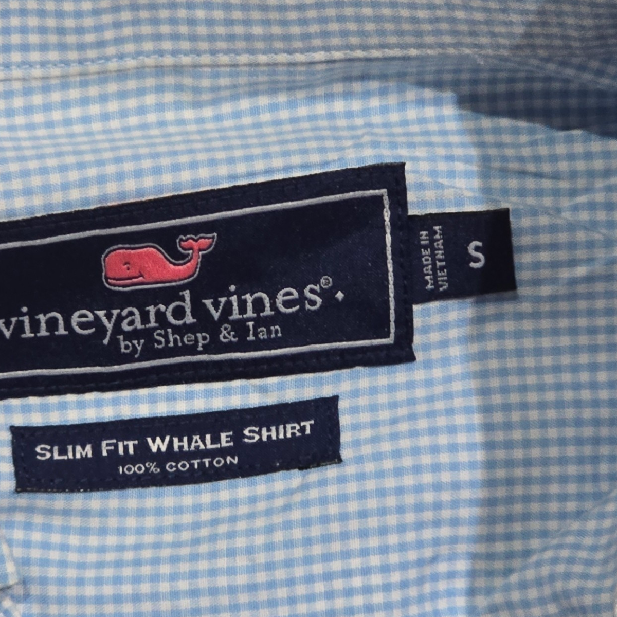 Camisa Vineyard Vines Chico S Slimfit Cuadro Azul Claro