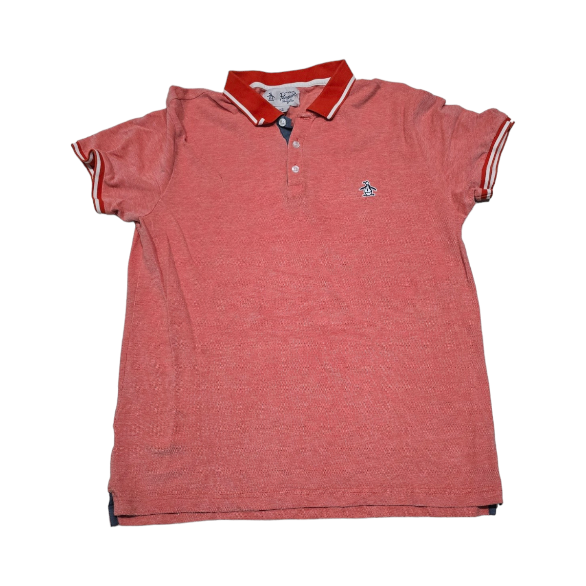 Playera Polo Penguin Grande L Naranja Halteo