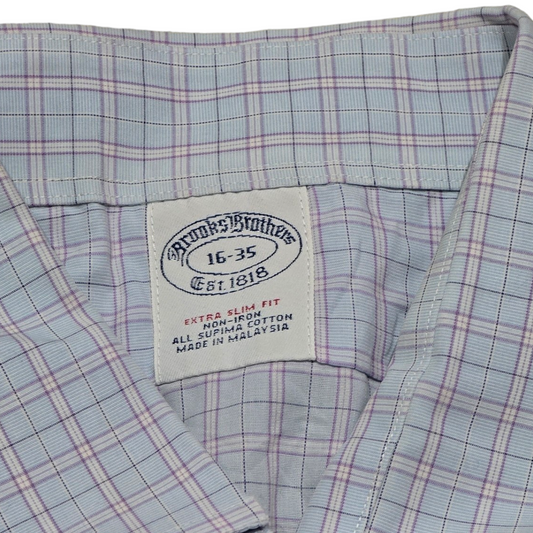 Camisa Brooks Brothers Grande L 16-35 Extra Slimfit Azul