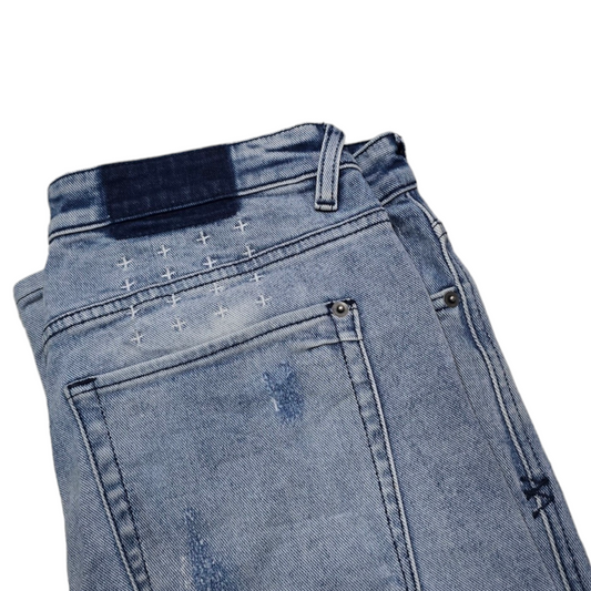 Pantalon Ksubi 32x30 Skinny Azul Claro