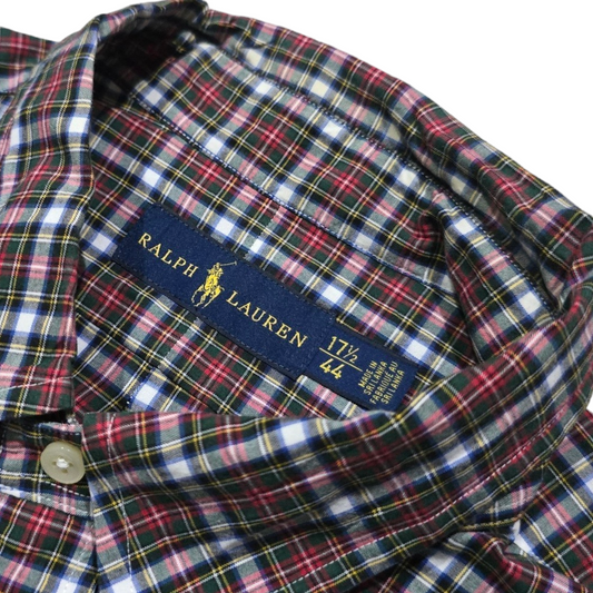 Camisa Ralph Lauren Xgrande Xl 17 1/2 44 Cuadro Rojo Y Verde