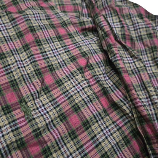 Camisa Ralph Lauren Xgrande Classic Fit Cuadro Rosa Y Cafe