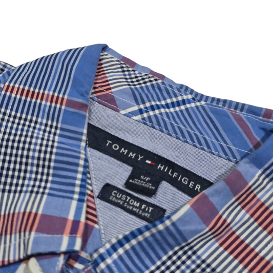 Camisa Tommy Hilfiger Chico S Custom Fit Cuadro Azul